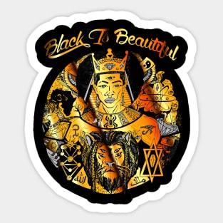 Gold and Black King Wise King Black Is Beautiful Sticker